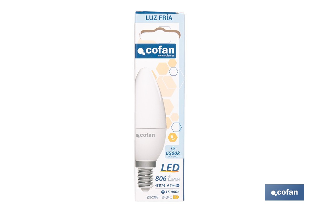 BOMBILLA LED VELA 6.5 W E14 806 LM 6500 K 4 BOMBILLA LED VELA 6.5 W E14 806 LM 6500 K - Imagen 4