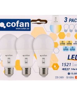 Alternative view of PACK DE 3 BOMBILLAS E27 A60 14W 1521 LM 5CCT