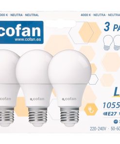 PACK DE 3 BOMBILLAS LED CLASSIC E27 9.5 W 1055 LM 4000 K