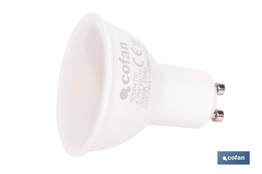 BOMBILLA LED GU10 4.9 W 450 LM 3000 K 2 BOMBILLA LED GU10 4.9 W 450 LM 3000 K - Imagen 2