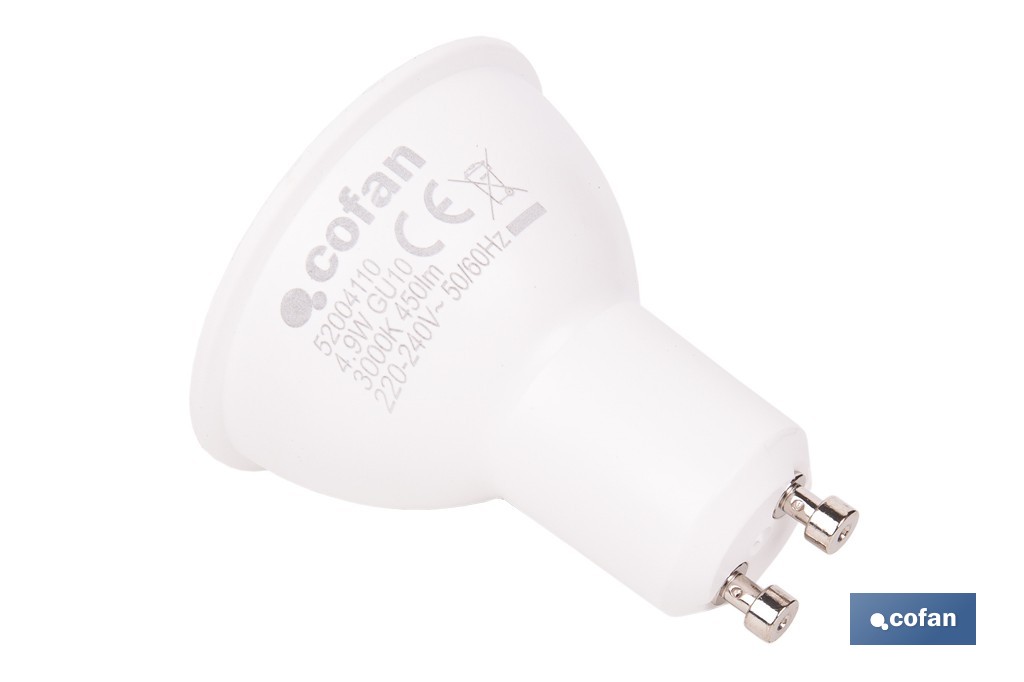 BOMBILLA LED GU10 4.9 W 450 LM 3000 K 3 BOMBILLA LED GU10 4.9 W 450 LM 3000 K - Imagen 3