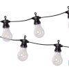 GUIRNALDA DE BOMBILLAS LED 10 UDS. CON PANEL SOLAR A19 3,7 V 1,2 Ah IP44 2700 K 4,5 + 3 M