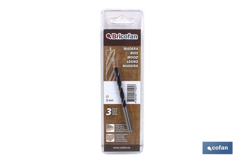 BL 1 UDS BROCA 3 PUNTAS BRICOFAN 9 mm 1 BL 1 UDS BROCA 3 PUNTAS BRICOFAN 9 mm