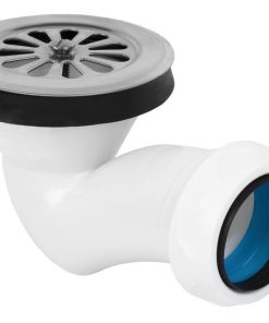 VÁLVULA SIFÓNICA PLATO DE DUCHA Ø60 CON SALIDA Ø32-40 Y REJILLA INOX.