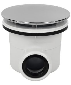 VÁLVULA SIFÓNICA PLATO DE DUCHA Ø90 MM CON SALIDA Ø32-40 MM Y EMBELLECEDOR CROMADO ALTURA 86 MM