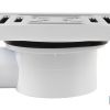 VÁLVULA SIFÓNICA SUMIDERO 146X146 MM CON SALIDA Ø32-40 MM Y TAPA ACERO INOX.