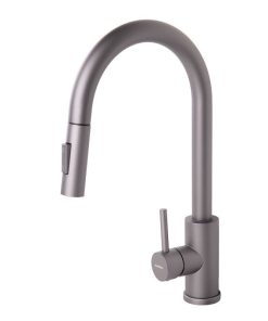 GRIFO DE COCINA ANTRACITA DE ACERO INOX. CON MANGUERA EXTENSIBLE Y 2 FUNCIONES 400 X 220 X 54 MM