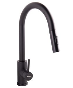 GRIFO DE COCINA DE ACERO NEGRO CON MANGUERA EXTENSIBLE Y 2 FUNCIONES 390 X 250 X 54 MM