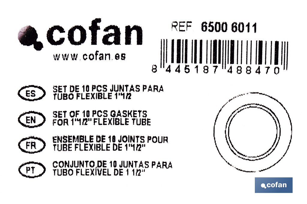 SET DE 10 JUNTAS PARA TUBO FLEXIBLE 1 1/2 4 SET DE 10 JUNTAS PARA TUBO FLEXIBLE 1 1/2 - Imagen 4
