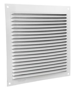 REJILLA DE VENTILACIÓN ALUMINIO BLANCO CON MOSQUITERA 17 X 17 CM