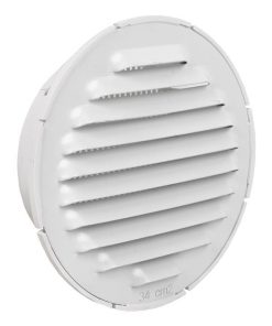 REJILLA DE VENTILACIÓN ALUMINIO BLANCO PARA EMPOTRAR A TUBO Ø10 CM