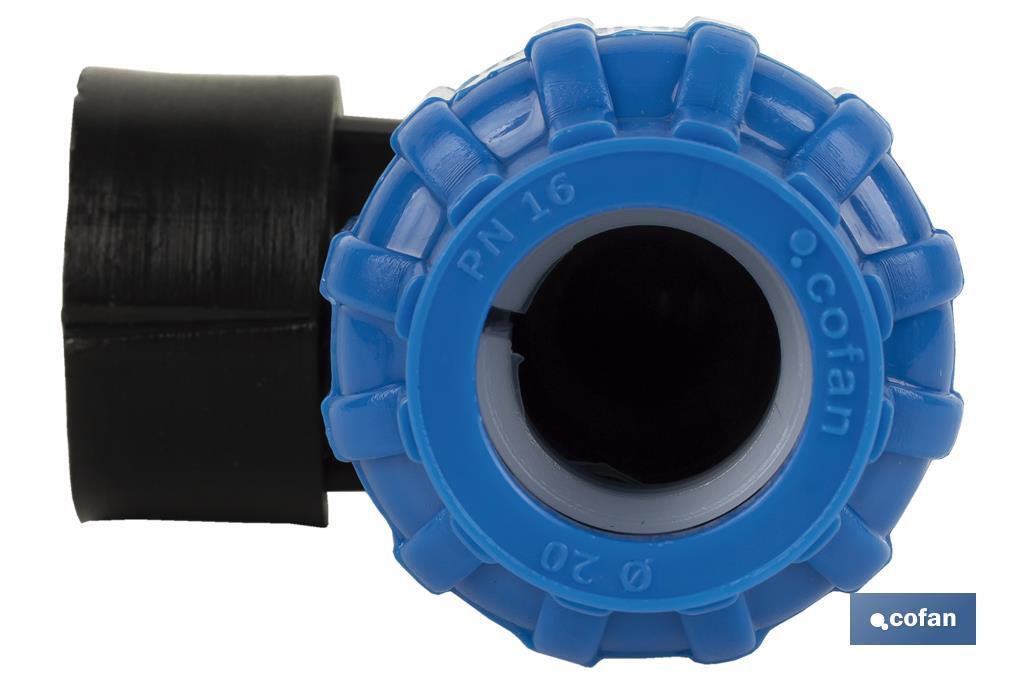 CODO 90° ROSCA HEMBRA PP PN16 50 X 1 1/2 3 CODO 90° ROSCA HEMBRA PP PN16 50 X 1 1/2 - Imagen 3