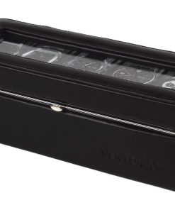 CAJA GUARDA RELOJES 5 UDS PIEL NEGRA