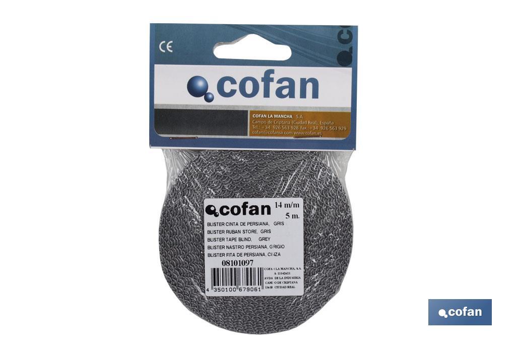BLISTER CINTA PERSIANA MINI 14MM X 5 M.(GRIS) 3 BLISTER CINTA PERSIANA MINI 14MM X 5 M.(GRIS) - Imagen 3