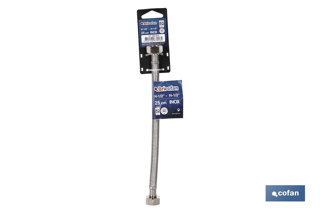 CONEXIÓN FLEXIBLE INOX M3/8- H3/8 25 CM. 2 CONEXIÓN FLEXIBLE INOX M3/8- H3/8 25 CM. - Imagen 2