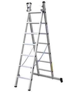 ESCALERA ALUMINIO DOBLE 7 PELDAÑOS 2,00 + 2,00 M