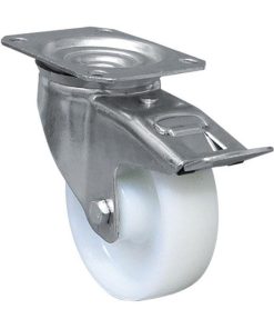 RUEDA NYLON PLACA/FRENO Ø100X30MM