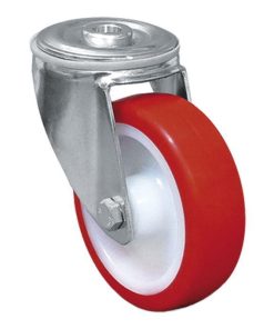 RUEDA POLIURETANO PASANTE Ø80X30MM