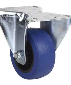 RUEDA GOMA AZUL FIJA Ø80X35MM