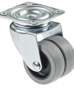 RUEDA DOBLE POLIPROPILENO PLACA Ø50MM