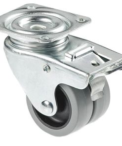 RUEDA DOBLE POLIPROPILENO PLACA/FRENO Ø50MM