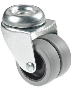 RUEDA DOBLE POLIPROPILENO PASANTE Ø50MM