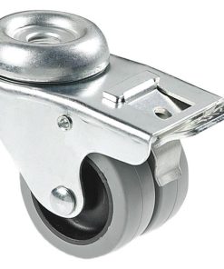 RUEDA DOBLE POLIPROPILENO PASANTE/FRENO Ø50MM