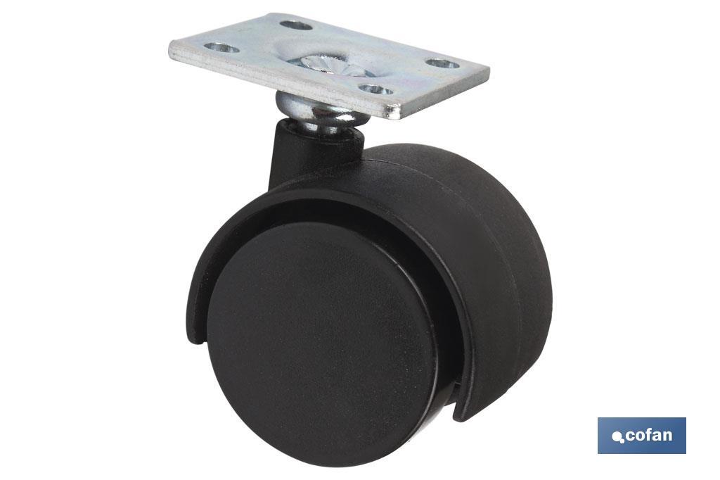RUEDA PLASTIC Ø40MM PLACA 1 RUEDA PLASTIC Ø40MM PLACA