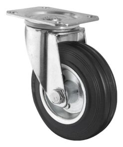 RUEDA GOMA/METAL PLACA Ø100X27MM