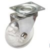 RUEDA TRANSP/CROMADO PLACA PU Ø50MM