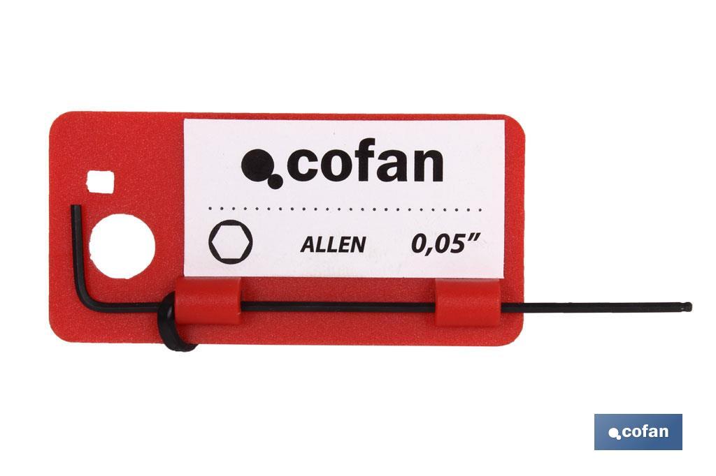 LLAVE ALLEN PULGADAS 0,05 VENTA UNITARIA 1 LLAVE ALLEN PULGADAS 0,05 VENTA UNITARIA