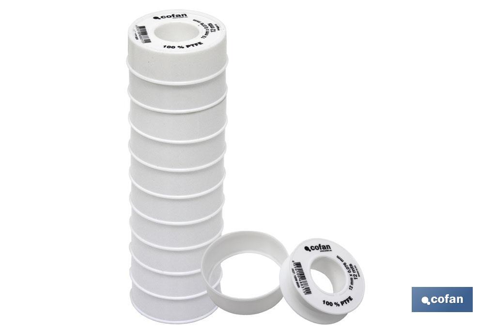 ROLLO 12 MTS CINTA PTFE DE 12mm X 0,076mm venta unitaria 3 ROLLO 12 MTS CINTA PTFE DE 12mm X 0,076mm venta unitaria - Imagen 3