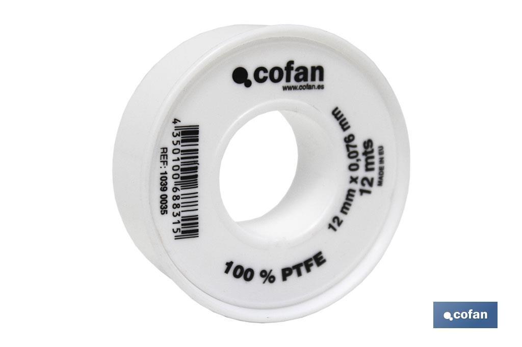 ROLLO 12 MTS CINTA PTFE DE 12mm X 0,076mm venta unitaria 1 ROLLO 12 MTS CINTA PTFE DE 12mm X 0,076mm venta unitaria