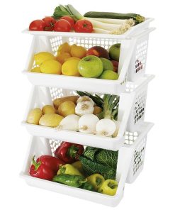 VERDULERO BLANCO 3 CESTAS  62X39X32 cm