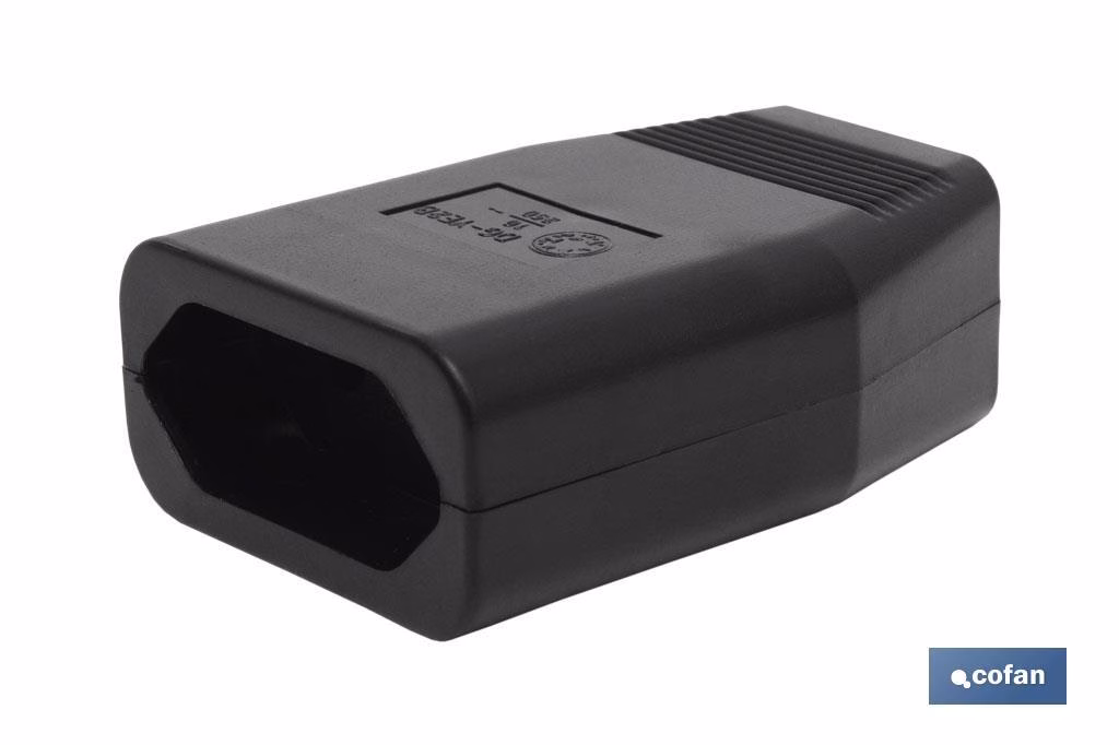 BASE ENCHUFE BIPOLAR AEREA NEGRA (10A-250V) - Imagen 2