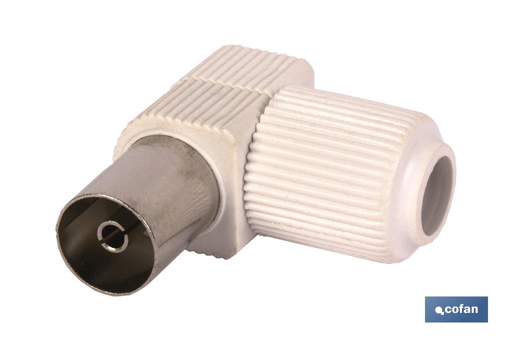 CONECTOR ANTENA HEMBRA CODO (9,5MM) 1 CONECTOR ANTENA HEMBRA CODO (9,5MM)