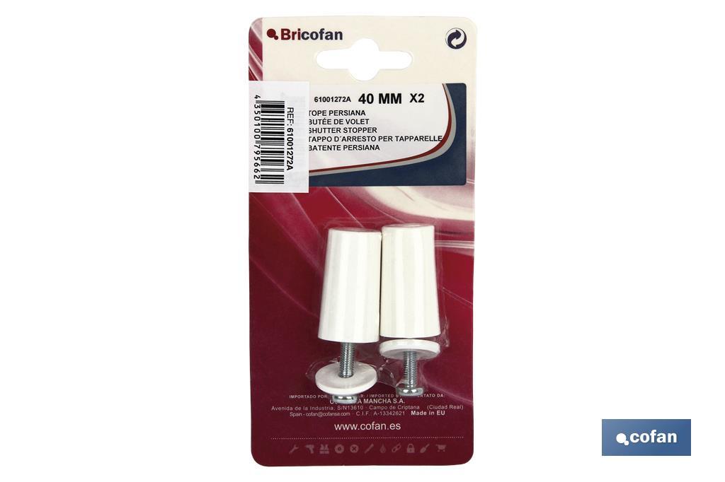 2 UDS. TOPE PARA PERSIANA BLANCO 60 MM VENTA UNITARIA 2 2 UDS. TOPE PARA PERSIANA BLANCO 60 MM VENTA UNITARIA - Imagen 2