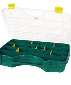 Caja de surtido con 26 compartimentos de polipropileno azul, 21 L de capacidad, 350 x 460 x 81 mm, nº 24-26, Tayg