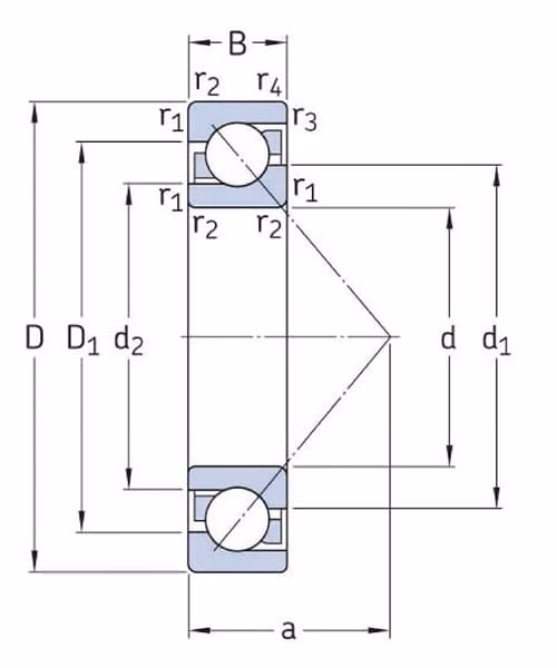 Rodamiento contacto angular 30x72x19, SKF