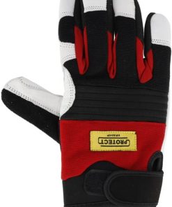 Guantes de trabajo, negro-rojo-blanco, cuero/Spandex/neopreno/Lycra, talla 3XL, Protect de Kramp