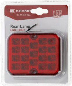 Luz antiniebla LED, cuadrada, 12-24V, roja, 101x80,7x30mm