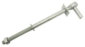 Gancho para portón atornillable 16", pasador Ø19mm