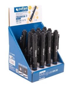 EXPOSITOR CON 12 LINTERNAS LED EN FORMATO BOLÍGRAFO